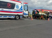 Poważny wypadek. Ranny motocyklista Poważny wypadek. Ranny motocyklista