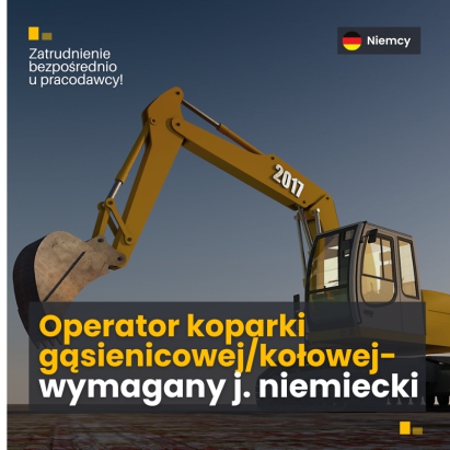Operator koparki kołowej/gąsienicowej ze znajomością niemieckiego