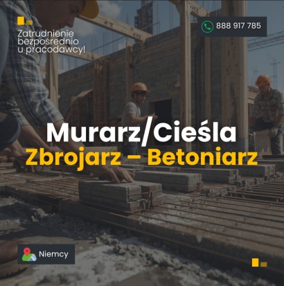 Murarz / Cieśla / Zbrojarz – Betoniarz - Stany surowe -  Niemcy
