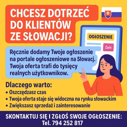 dodawanie ogłoszeń Słowacja - dotarcie do klientów słowackich