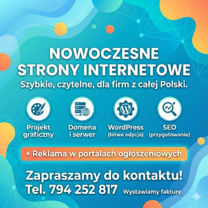 Strona internetowa od 500 PLN z mocną promocją na START/ FAKTURA