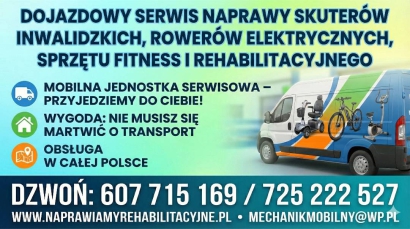 Serwis mobilny: skutery inwalidzkie, rowery oraz sprzęt medyczny