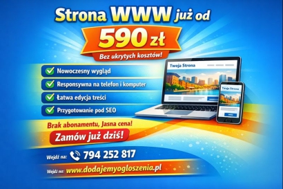 Strona Internetowa od 590 zł - płacisz raz i masz gotowe