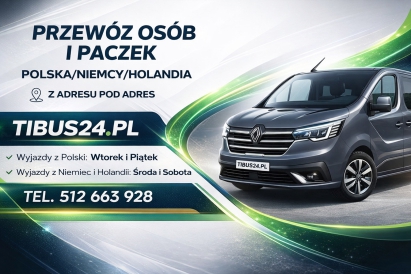 Przewóz osób i paczek Polska Niemcy Holandia z adresu pod adres