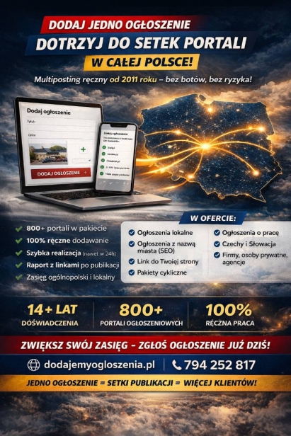 Jedno ogłoszenie. Setki portali. Więcej klientów