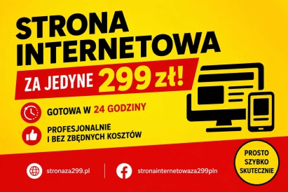  Twoja strona internetowa już jutro - tylko 299 zł 