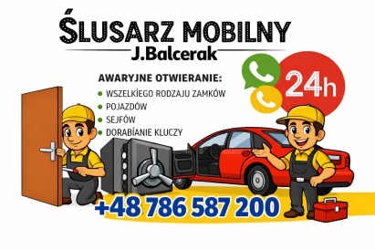 Awaryjne otwieranie drzwi i samochodów -Ślusarz 24h Olsztyn
