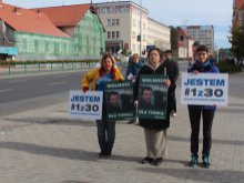 Aktywiści Greenpeace przypominali w Olsztynie o zatrzymanym ekologu