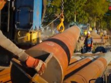 Budowa infrastruktury nad Jeziorem Krzywym okiem wykonawcy (film)