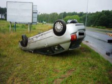 O krok od tragedii. Dachował na Sielskiej