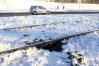 Pęknięta szyna na ulicy Obiegowej