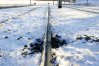 Pęknięta szyna na ulicy Obiegowej