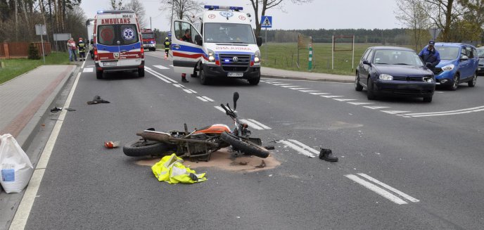 Poważny wypadek. Pasażerka jednośladu w olsztyńskim szpitalu