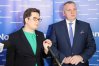 Katarzyna Lubnauer i Mirosław Pampuch na spotkaniu z dziennikarzami w Olsztynie