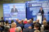 Prezes Rady Ministrów, Mateusz Morawiecki, podczas konwencji wyborczej Prawa i Sprawiedliwości w Olsztynie