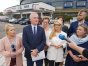 Niedzielna konferencja prasowa na parkingu przez halą "Urania" w Olsztynie