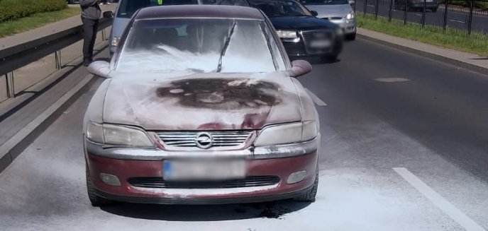 Artykuł: Auto stanęło w płomieniach na ul. Artyleryjskiej. Pomogli policjant i świadek [WIDEO]