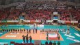 Biało-czerwona hala Urania przed meczem Indykpol AZS Olsztyn - GKS Katowice