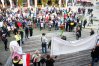 Protest antycovidowców na olsztyńskiej starówce