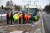 Na ul. Towarowej odbyły się ćwiczenia, polegające m.in. na wykolejeniu tramwaju