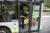 Autobus miejski po zderzeniu z audi