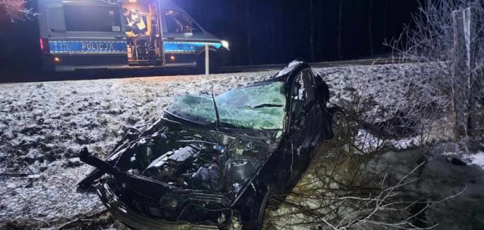 Artykuł: Tragiczny wypadek pod Olsztynem. Nie żyje 29-letni kierowca bmw [ZDJĘCIA]