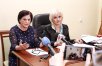 Iwona Parowicz i Lidia Staroń na konferencji prasowej
