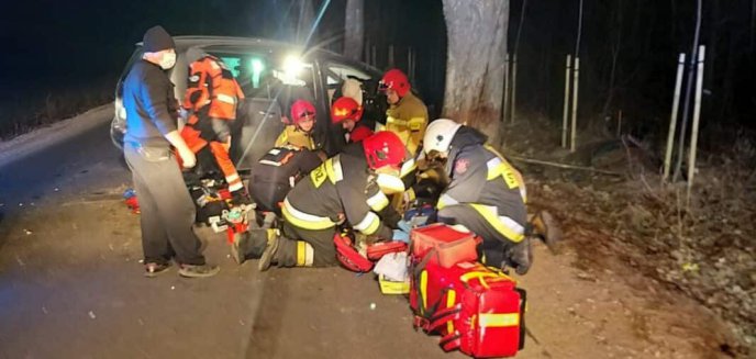 Artykuł: Gmina Dywity. 47-letni kierowca uderzył w drzewo; zginął na miejscu