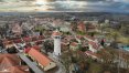 Widok na Olsztynek z lotu ptaka
