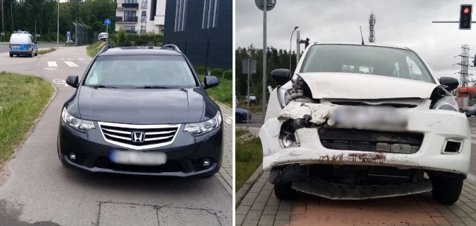 Artykuł: Na wylocie z Olsztyna w stronę Bartąga zderzyły się dwa samochody