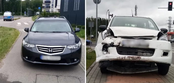 Na wylocie z Olsztyna w stronę Bartąga zderzyły się dwa samochody