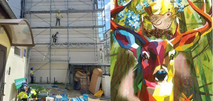 Na ulicy Mazurskiej w Olsztynie powstaje wyjątkowy mural