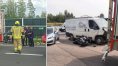 Kadr z dwóch zdarzeń drogowych z udziałem motocyklistów