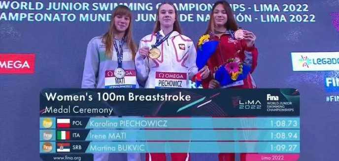 Artykuł: Pływanie. Karolina Piechowicz ze Szczytna, reprezentująca obecnie SwimLand Olsztyn, potrójną mistrzynią świata!