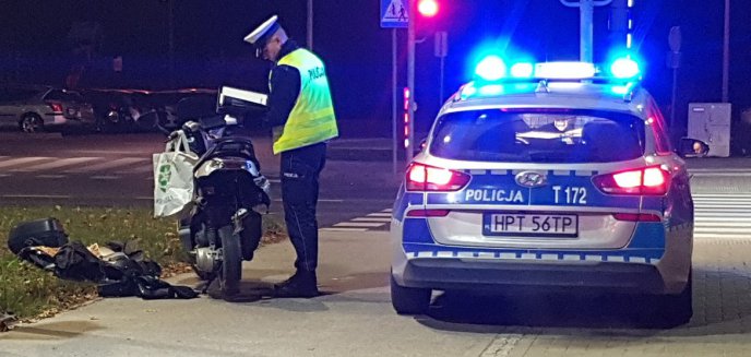 Kierowca opla wjechał w kobietę na skuterze na al. Sikorskiego w Olsztynie