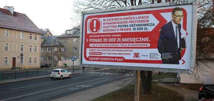 Przedstawiciele związków zawodowych wykupili bilbord atakujący prezydenta Olsztyna. ''Żądamy godnych płac''