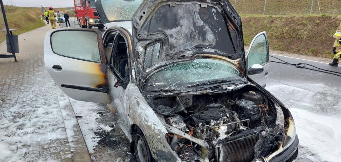 Artykuł: Pożar samochodu osobowego na drodze serwisowej S51 [ZDJĘCIA]