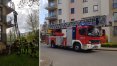 Akcja strażaków w jednym z budynków przy ulicy Leśnej w Olsztynie