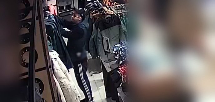 Młody mężczyzna przeprowadził szturm na sklepy odzieżowe w Olsztynie. Teraz szuka go policja [WIDEO]