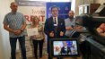 W olsztyńskim biurze PiS zwołano konferencję ws. suwerenności Polski. Od lewej: przedsiębiorca Krzysztof Kamiński, poseł Iwona Arent, poseł Robert Gontarz i Paweł Urbanowicz ze stowarzyszenia "Wspólnie dla Olsztynka"