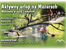 Urlop na Mazurach - spływ kanu, wędrówka rowerem.