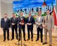 Od lewej wójt Dywit, Daniel Zadworny, starosta Andrzej Abako, marszałek Marcin Kuchciński, prezydent Olsztyna Piotr Grzymowicz, burmistrz Barczewa, Andrzej Maciejewski i wójt Stawigudy, Michał Kontraktowicz