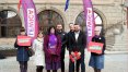 Przedstawiciele KKW Lewica przed ratuszem mówili o zaniedbanym bezpieczeństwie cywili w przypadku konfliktu i sposobach na zaradzenie temu problemowi