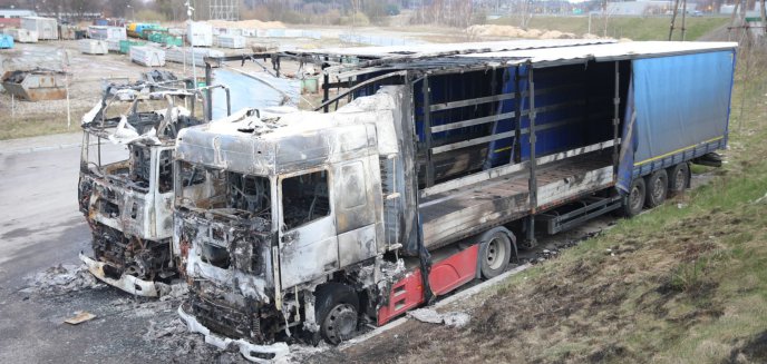 Artykuł: Były ciężarówki, nie ma ciężarówek. Pożar przy ul. Towarowej w Olsztynie [ZDJĘCIA]