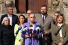 Na konferencji ministry Barbary Nowackiej pojawili się także lokalni parlamentarzyści oraz kandydaci w zbliżających się wyborach samorządowych