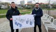Radni Paweł Klonowski i Łukasz Łukaszewski w parku Nagórki-Jaroty opowiedzieli o pomyśle stworzenia w Olsztynie toru przeszkód