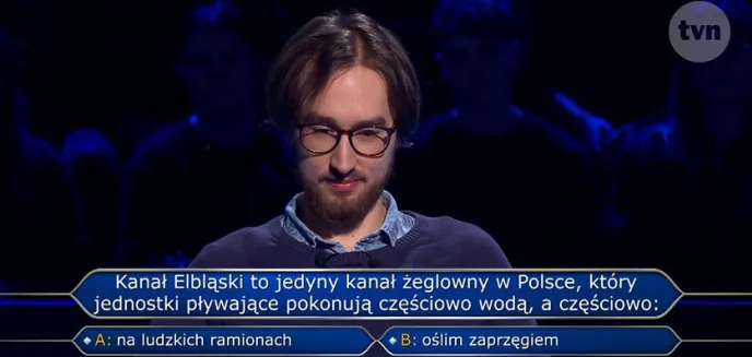 Nerwówka w Milionerach. Filip z Olsztyna miał problem z Kanałem Elbląskim