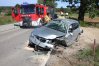 Na ul. Nad Łyną doszło do czołowego zderzenia BMW i volvo