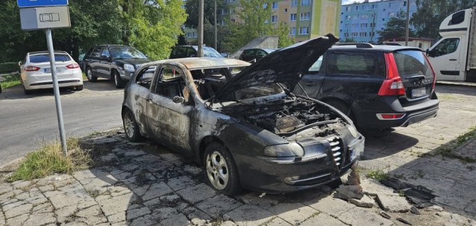 Pożar samochodu na ul. Dworcowej w Olsztynie [ZDJĘCIA]