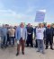 Pracownicy PKP CargoTabor w Olsztynie obawiają się likwidacji zakładu i apelują o pomoc do lokalnych władz. Na pierwszym planie (w niebieskiej marynarce) przewodniczący NSZZ „Solidarność” Regionu Warmińsko-Mazurskiego, Józef Dziki
